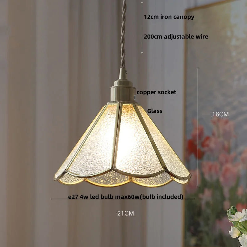 DecorBites™ Copper Glass LED Pendant Lamp, Modern Nordic Hanging Light