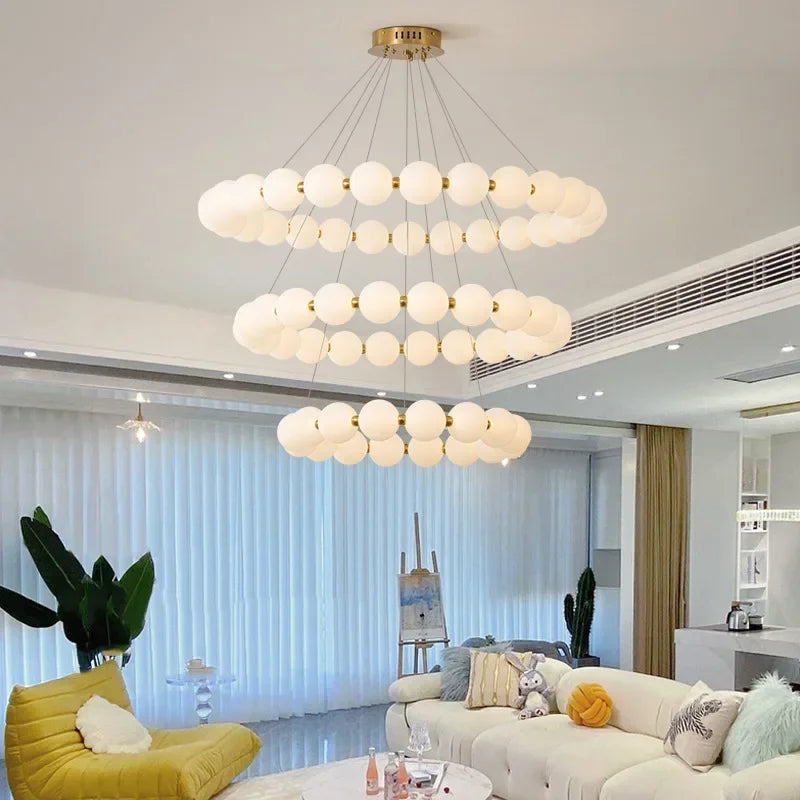 نجفة أكريليك LED من DecorBites™ لغرفة المعيشة وغرفة النوم والردهة، مصابيح معلقة