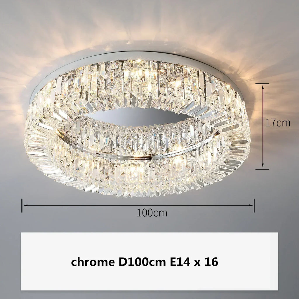 Lustre suspendu en cristal doré DecorBites™ pour éclairage de salle à manger moderne