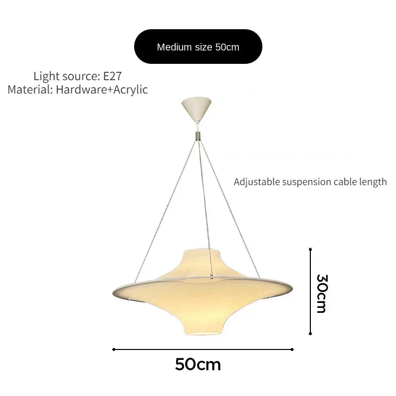 DecorBites™ Cream Acrylic UFO Pendant Light: Modern Home Decor Hanging Lamp