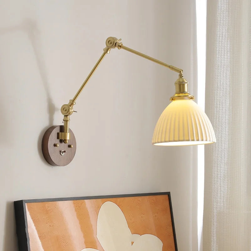 DecorBites™ LED Wall Lamps Pull Chain Switch Modern Stair Light Fixtures, Ceramic Copper