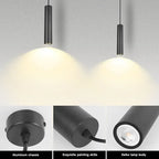 Modern Black Aluminum Cylindrical Pendant Light