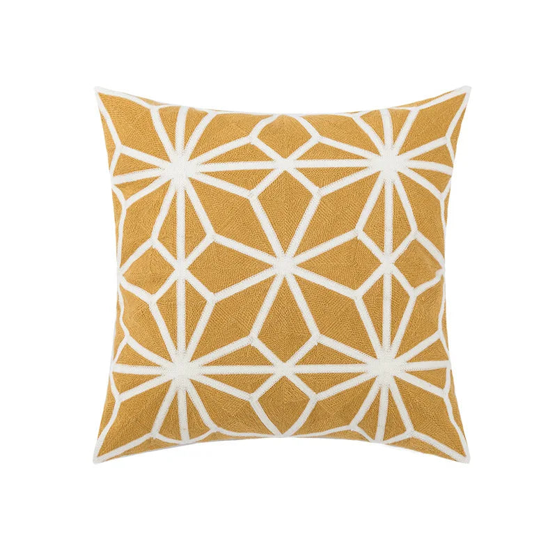 DecorBites™ Daisy Floral Geometric Embroidery Pillowcase, Soft Comfortable Home Decor Cover
