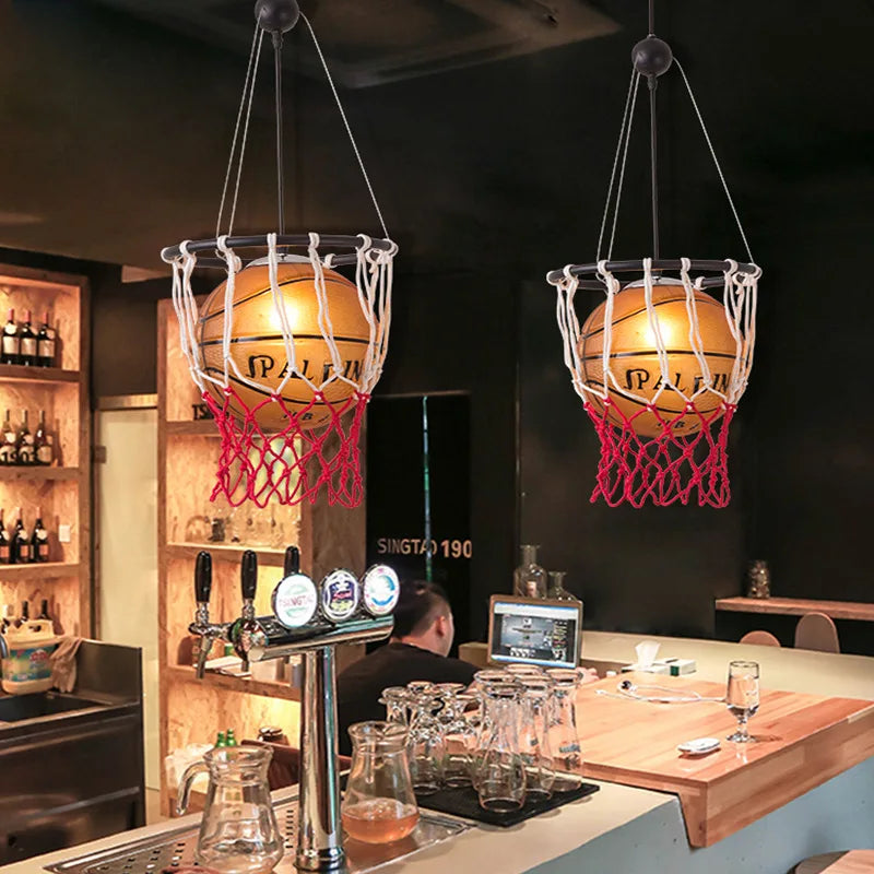 DecorBites™ Basketball Style Pendant Light for Kids' Room and Cafe