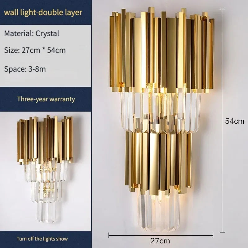 ثريات كريستال ذهبية وسوداء من DecorBites™ بإضاءة LED للسكن الفاخر والضيافة