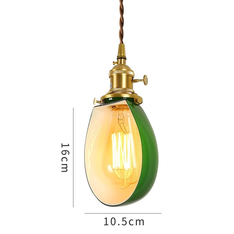 مصباح قلادة DecorBites™ LED الزجاجي الأخضر للمنزل والمطعم والبار والديكور على طراز الدور العلوي.
