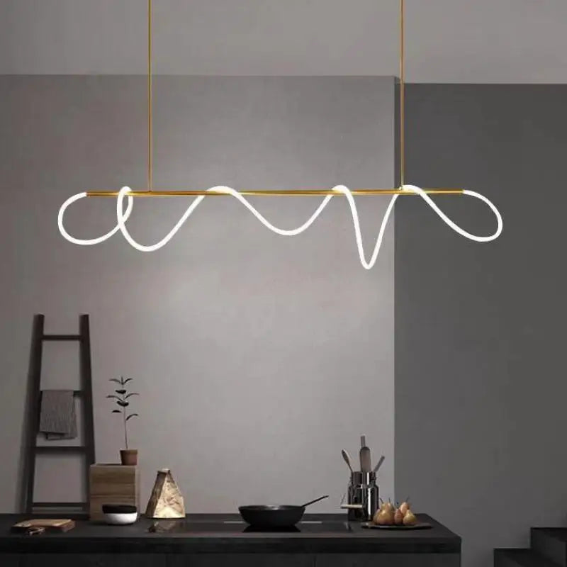 ثريا ديكور بايتس™ LED ذات الخرطوم الطويل لغرفة الطعام والمطبخ والبار، مصباح متدلي