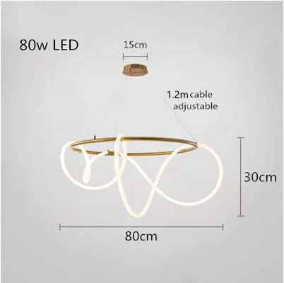 ثريا DecorBites™ الذهبية السوداء LED المعلقة بتصميم عصري مبسط لإضاءة ديكور المنزل