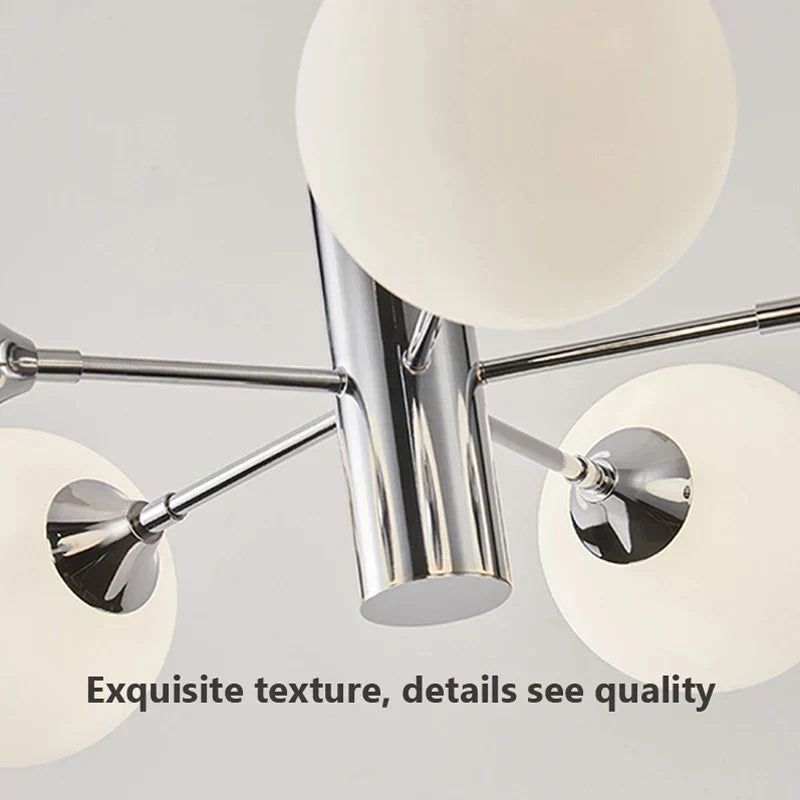 DecorBites™ Glass Ball LED Ceiling Chandelier for Home Decor & Lighting