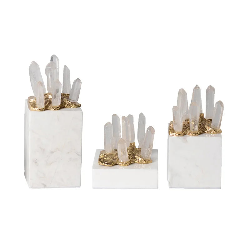 DecorBites™ Crystal Stone Marble Entrance TV Cabinet Club Soft Decoration