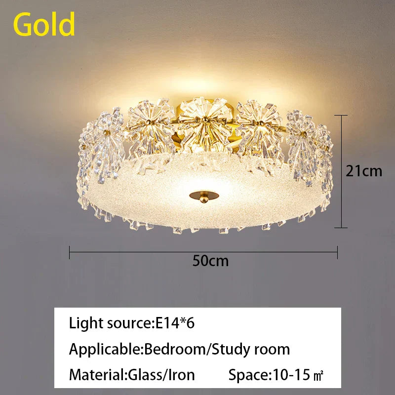 DecorBites™ Crystal Glass Maple Leaf Ceiling Chandelier for Modern Luxury Minimalist Living Room