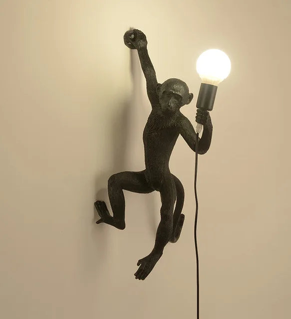 DecorBites™ 3 Monkeys Pendant Chandelier - Black White Resin - High-end Indoor LED Decor