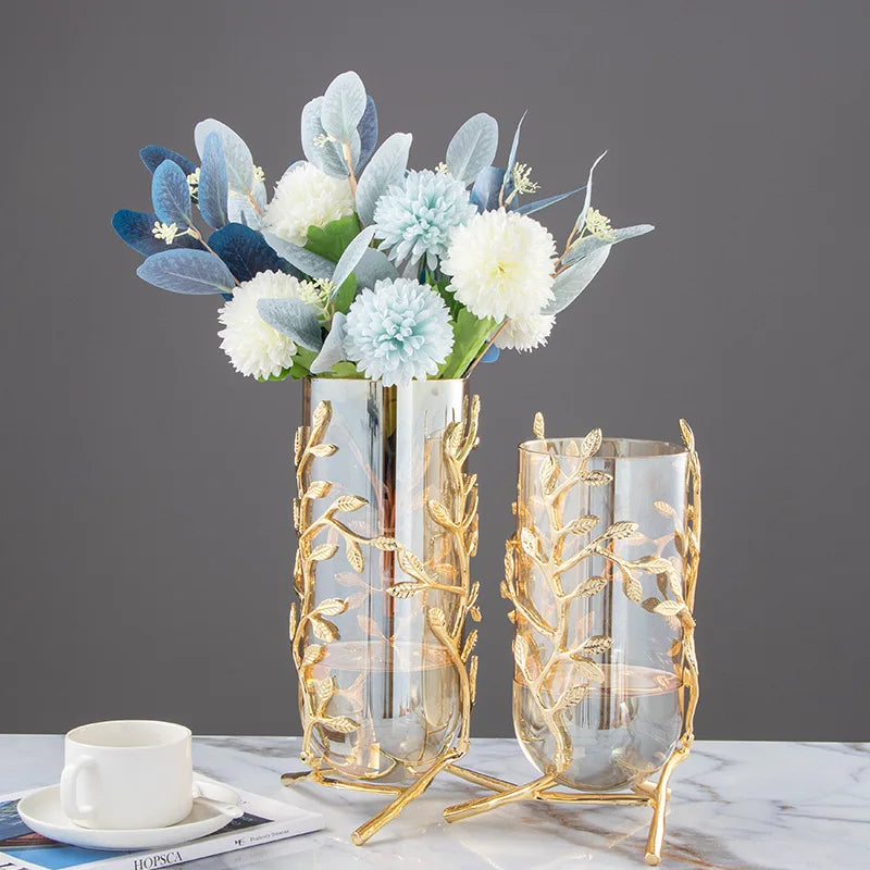 DecorBites™ Coral Crystal Tree Glass Vase Metal Frame Resin Ocean Figurines, Home Decor