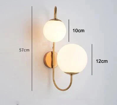 DecorBites™ مصباح حائط زجاجي ذهبي كروي LED دائري