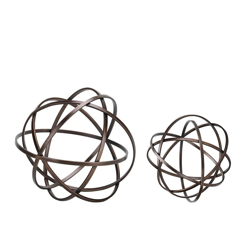 DecorBites™ Geometric Sphere Pendant Metal Figurine Home Decor Accessory