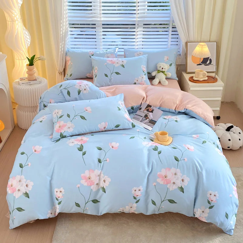 DecorBites™ Cotton Single Duvet Cover - Skin Friendly Quilt Cover for Single King Bed