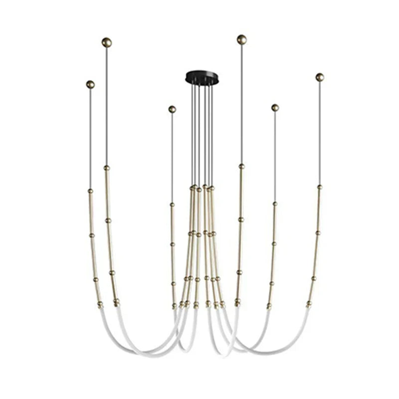 DecorBites™ Linear Creative Chandelier: Nordic LTalian Designer, Modern Lighting for Living Room, Lobby, Bedroom, Restaurant
