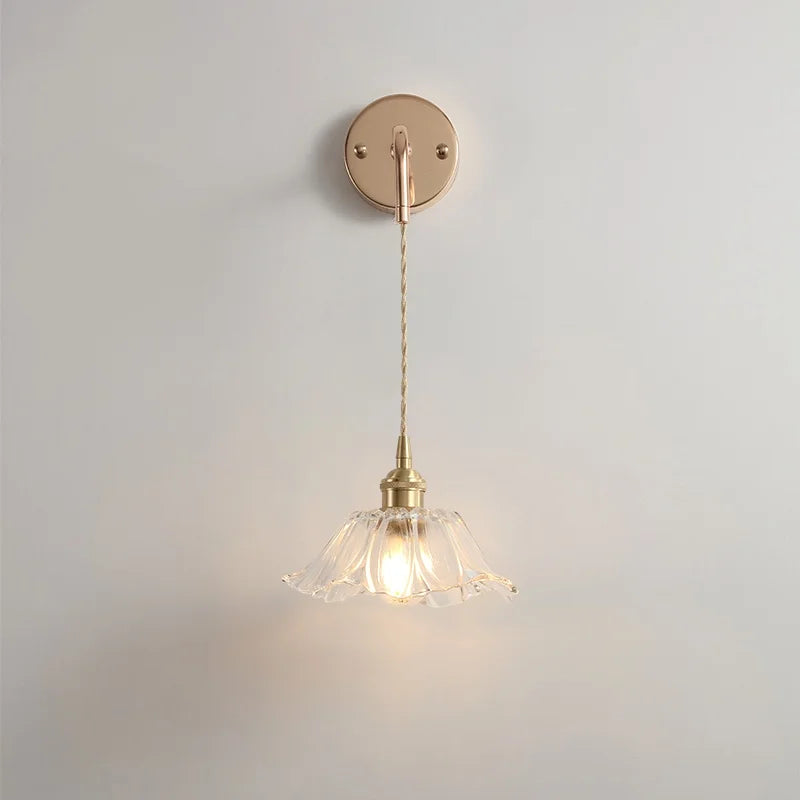 DecorBites™ Clear Glass LED Wall Light | Modern Adjustable Nordic Copper Lamp Fixtures