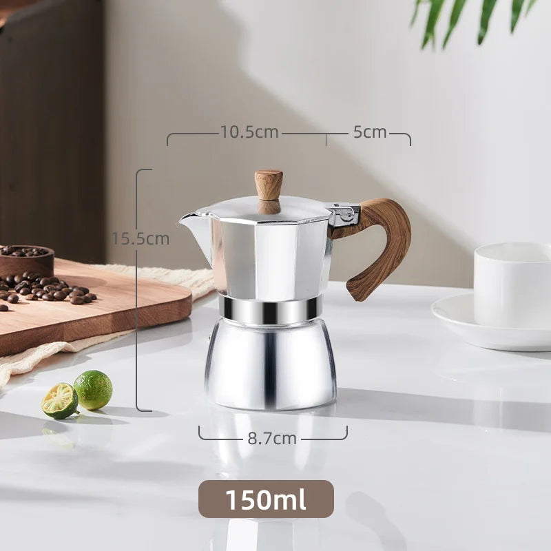 DecorBites™ 300ml Classic Coffee Machine by GIANXI: Aluminum Italian Stove Top Mocha Pot