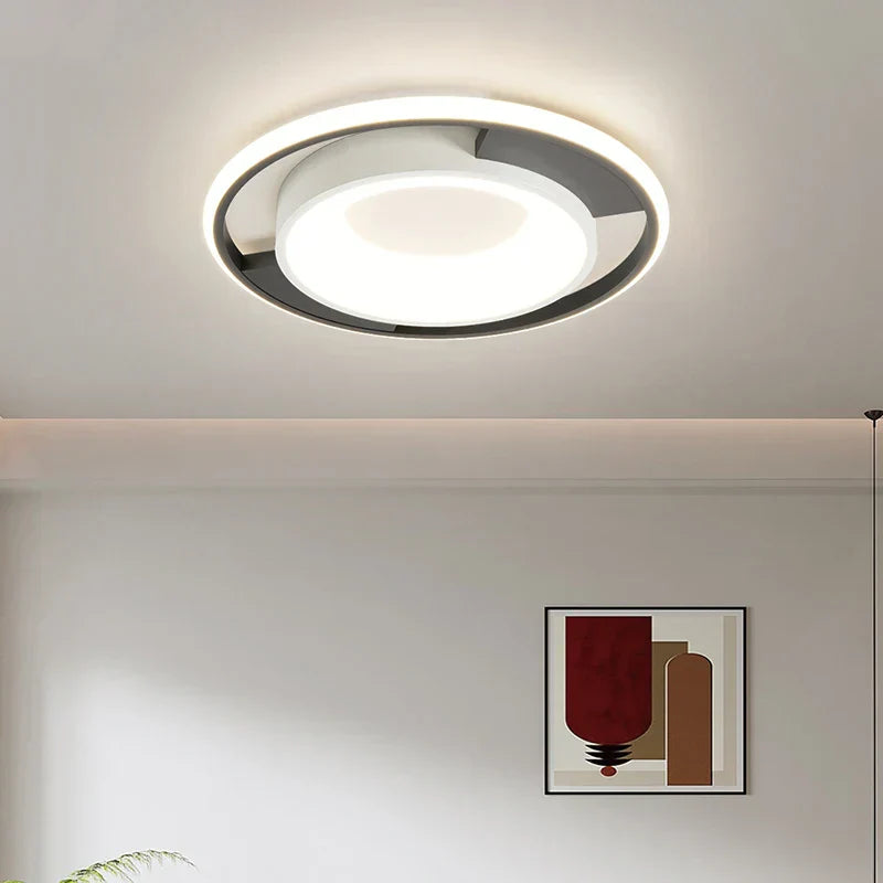 ثريا LED من DecorBites™: مصابيح سقف عصرية بسيطة مع ريموت للتحكم للمنزل وغرفة النوم والشرفة