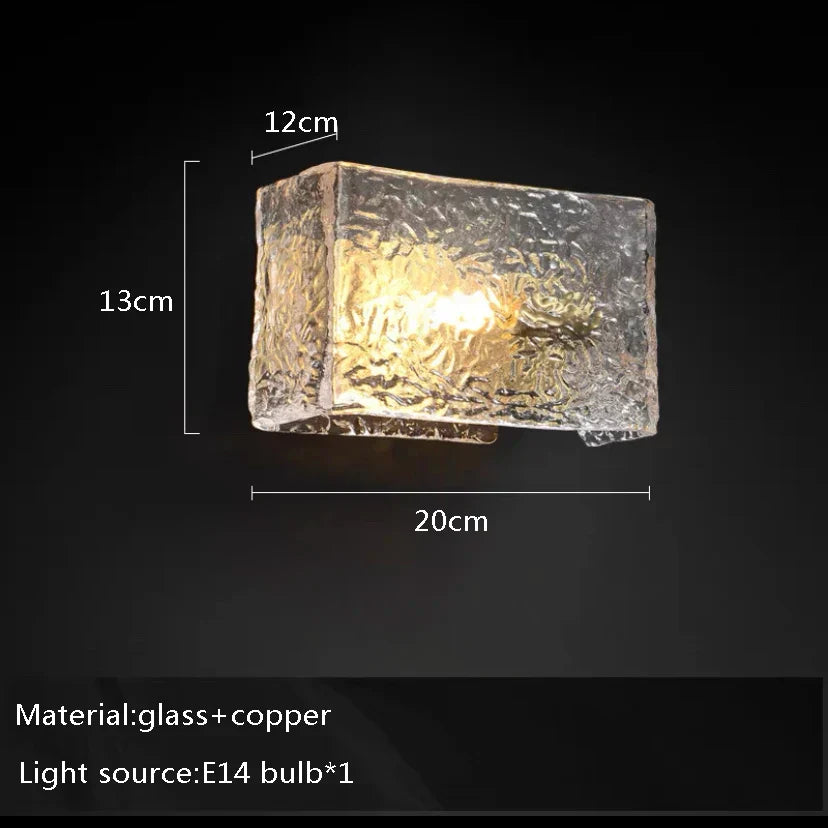 DecorBites™ Dark Brown Glass Wall Sconce Lamps, LED Decoration for Living Room, Aisle, Bedside