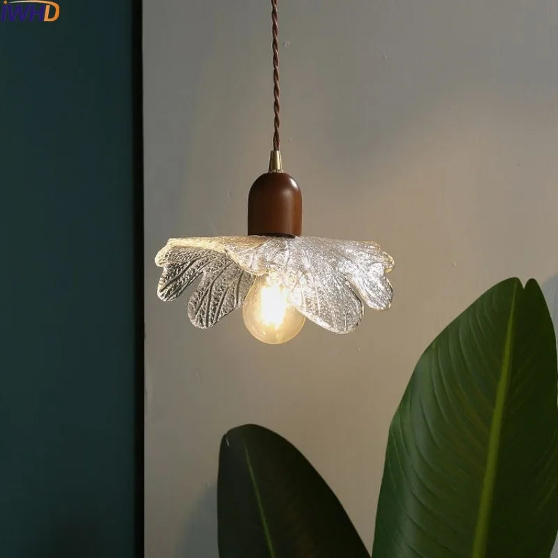 أضواء قلادة نحاسية زجاجية من DecorBites™ على الطراز الياباني لغرفة المعيشة وغرفة النوم والبار