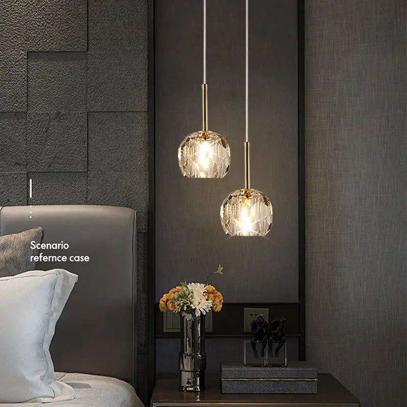 Nordic Modern Crystal Accent Pendant Light