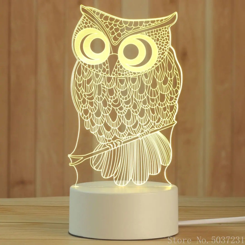 DecorBites™ 3D Acrylic Night Lamp | Boys Girls Gift Decor Bedroom Table Light
