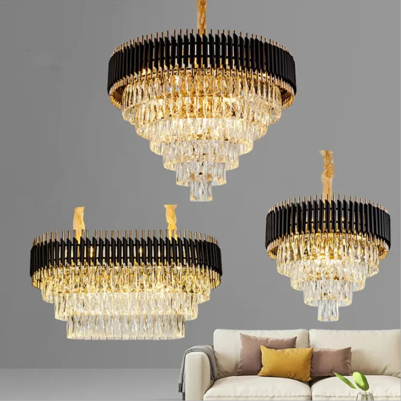 DecorBites™ Crystal LED Pendant Chandelier for Modern Living Spaces
