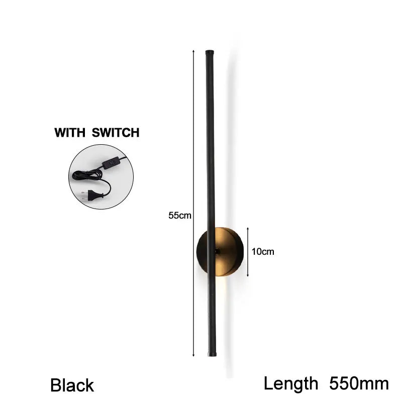 DecorBites™ 360° Rotation LED Wall Lights for Sofa Background, Black Wall Sconce Fixtures