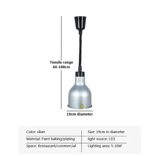 Vintage Telescopic Stainless Steel Buffet Heat Pendant Lamp