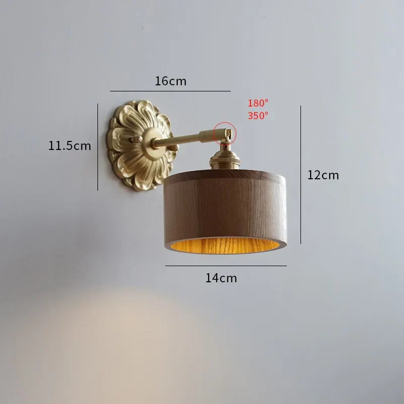 Applique murale LED DecorBites™ en verre vert avec base en cuivre pour chambre et salon
