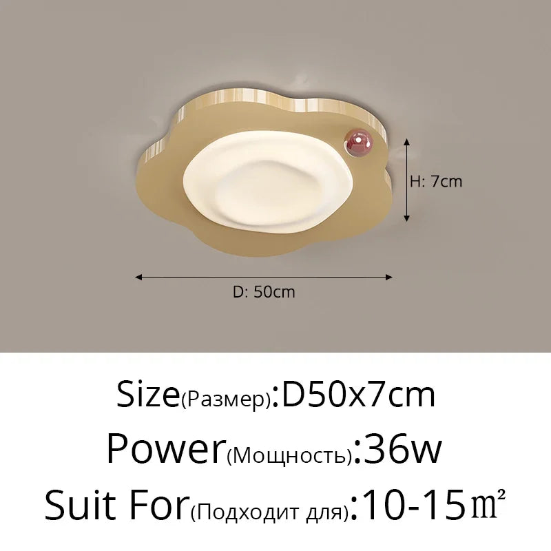 DecorBites™ Cream LED Ceiling Light for Bedroom & Living Room décor