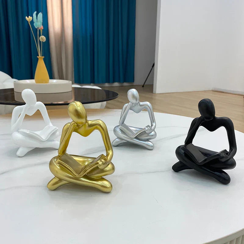 DecorBites™ Abstract Resin Book Figurines for Home Office Decor
