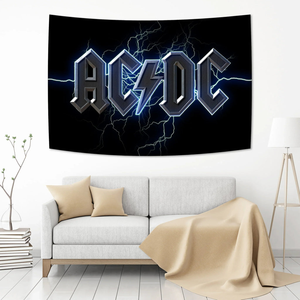 ديكور منزلي بلمسة جمالية مع نسيج حائط فرقة AC/DC من DecorBites™