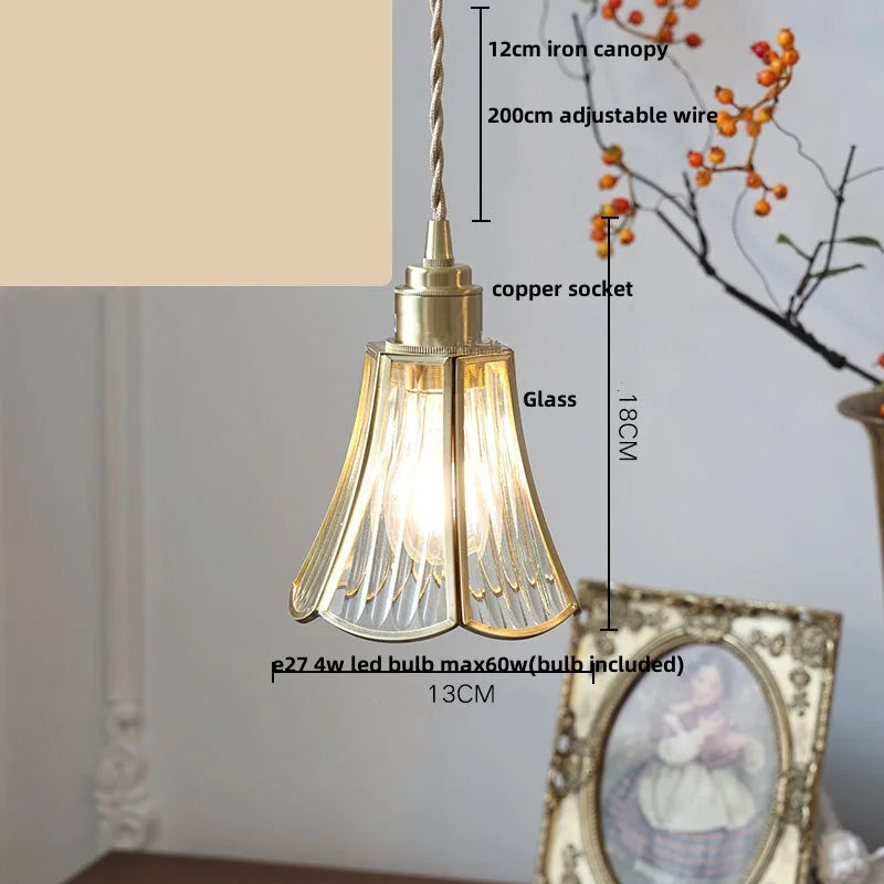 DecorBites™ Antique Glass LED Pendant Lamp, Adjustable Loft Kitchen Light Fixture