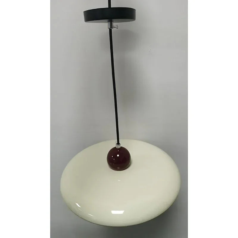 French Cream Flying Saucer Metal Pendant Light