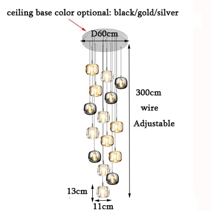 DecorBites™ Crystal LED Chandelier: Modern Living Room Suspension Light for Home Decoration
