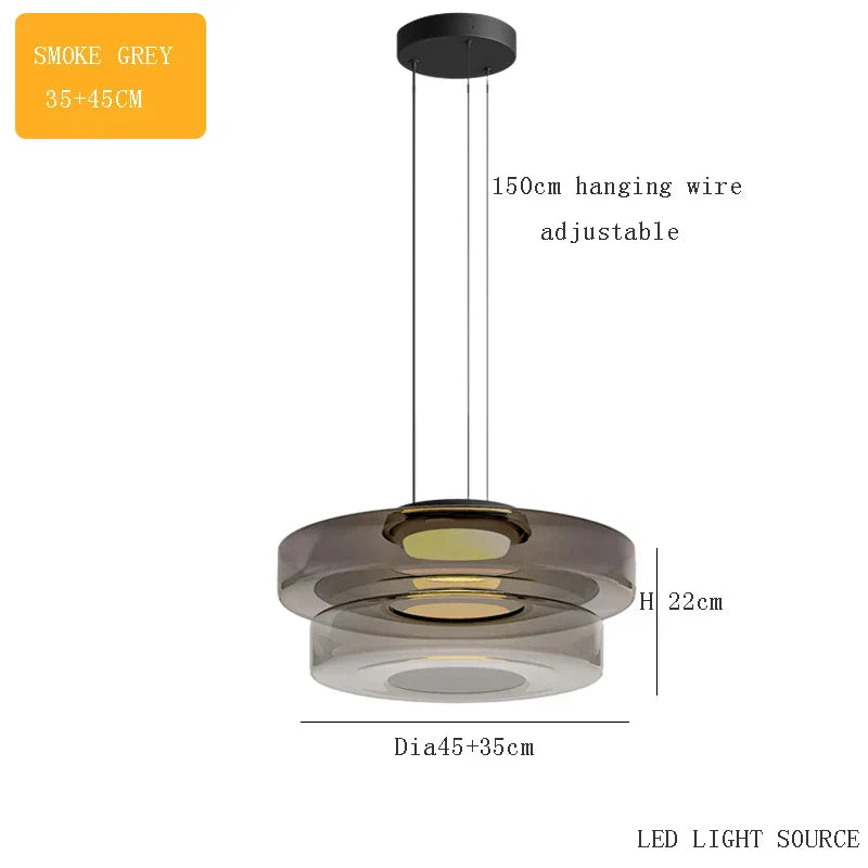 DecorBites™ Glass Plate Ceiling Pendant Lights LED Fixture