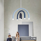 Italian Rainbow U-Shaped Pendant Light in Cream Aluminum