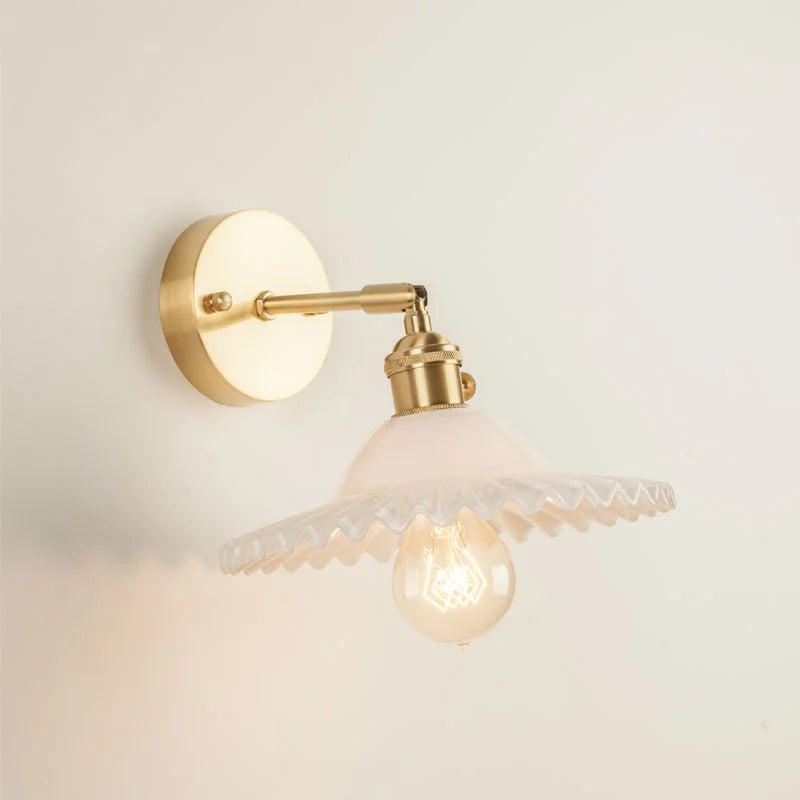 DecorBites™ Green Glass LED Wall Light Fixture | Modern Nordic Pull Chain Lamp