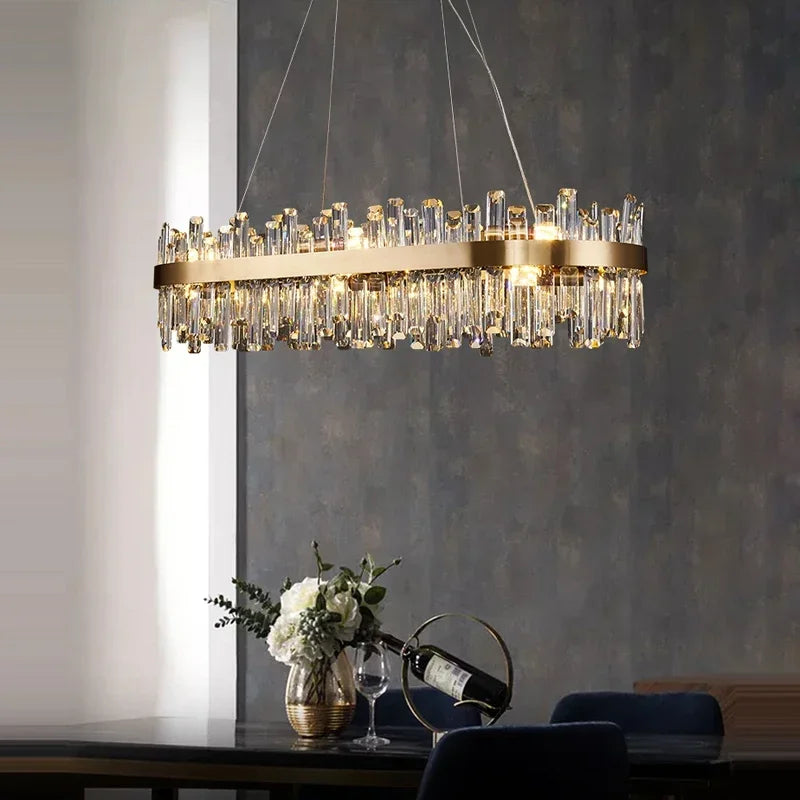 DecorBites™ Crystal LED Chandelier for Luxurious Living & Dining Spaces