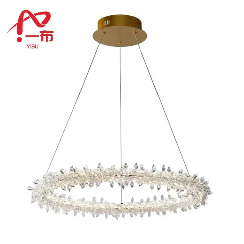 DecorBites™ Lustre rond en cristal K9 : Suspension LED moderne pour la maison, le salon, la chambre, le hall d'entrée