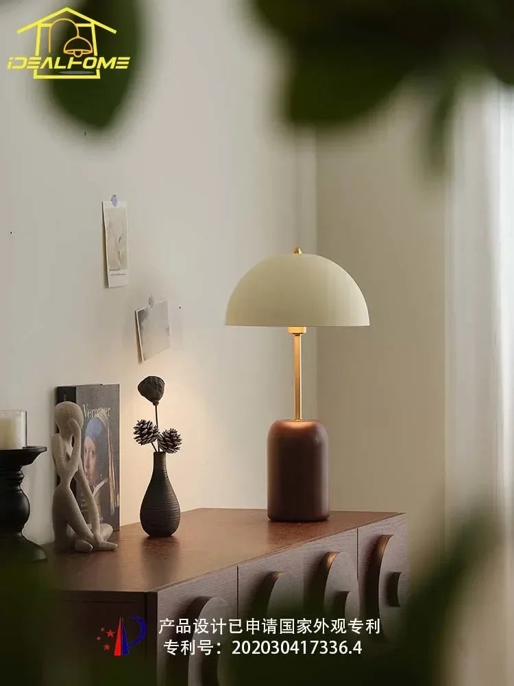 DecorBites™ French Medieval Solid Wood LED Table Lamp for Bedroom, Living Room