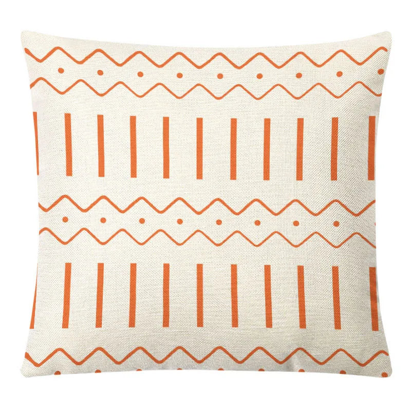 DecorBites™ Geometric Yellow Linen Pillow Cover for Modern Décor 45x45cm