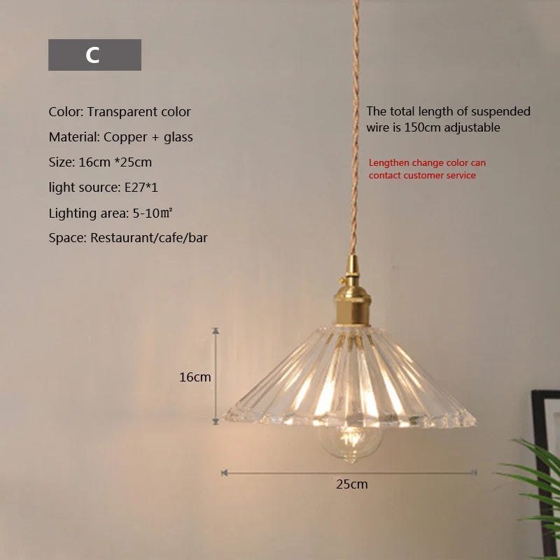 Nordic Glass Pendant Light in Brown and Polished Chrome
