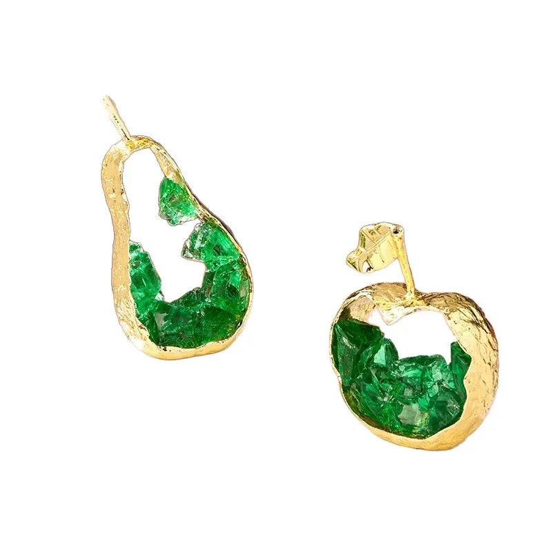 DecorBites™ Crystal Metal Fruit Sculpture Set Home Decoration