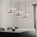 Black Natural Stone Round Pendant Light