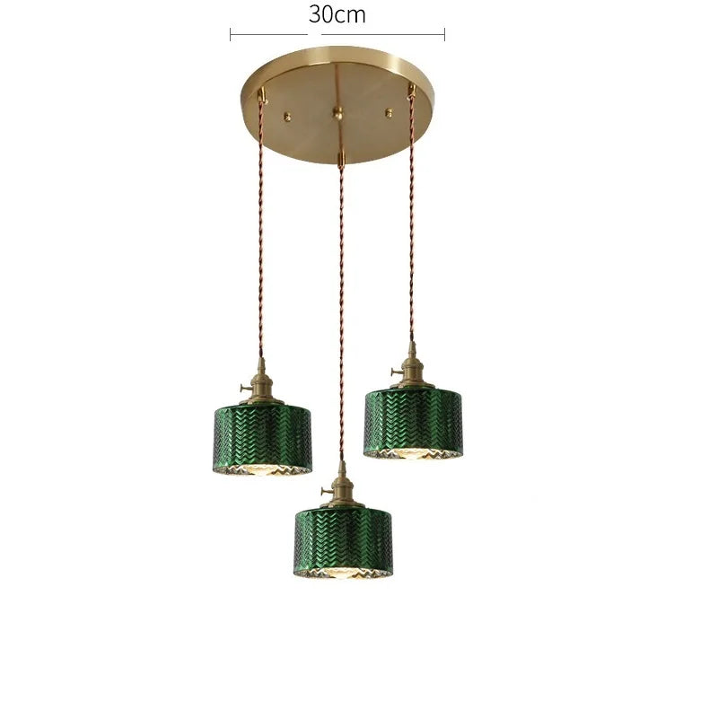 DecorBites™ مصابيح قلادة LED زجاجية خضراء للإضاءة الداخلية في المنزل وغرفة المعيشة والبار والمقهى