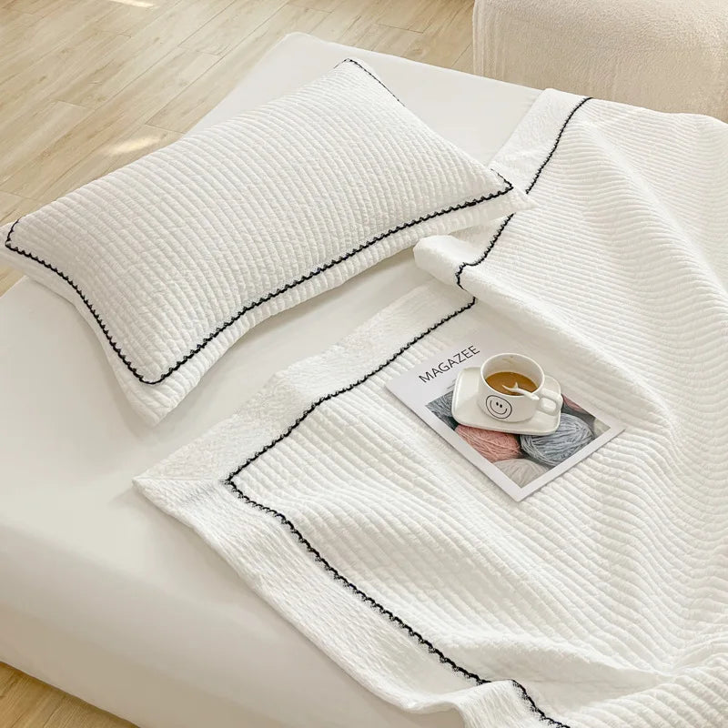 طقم لحاف صيفي منسوج من خيوط الفقاعات الكورية من DecorBites™